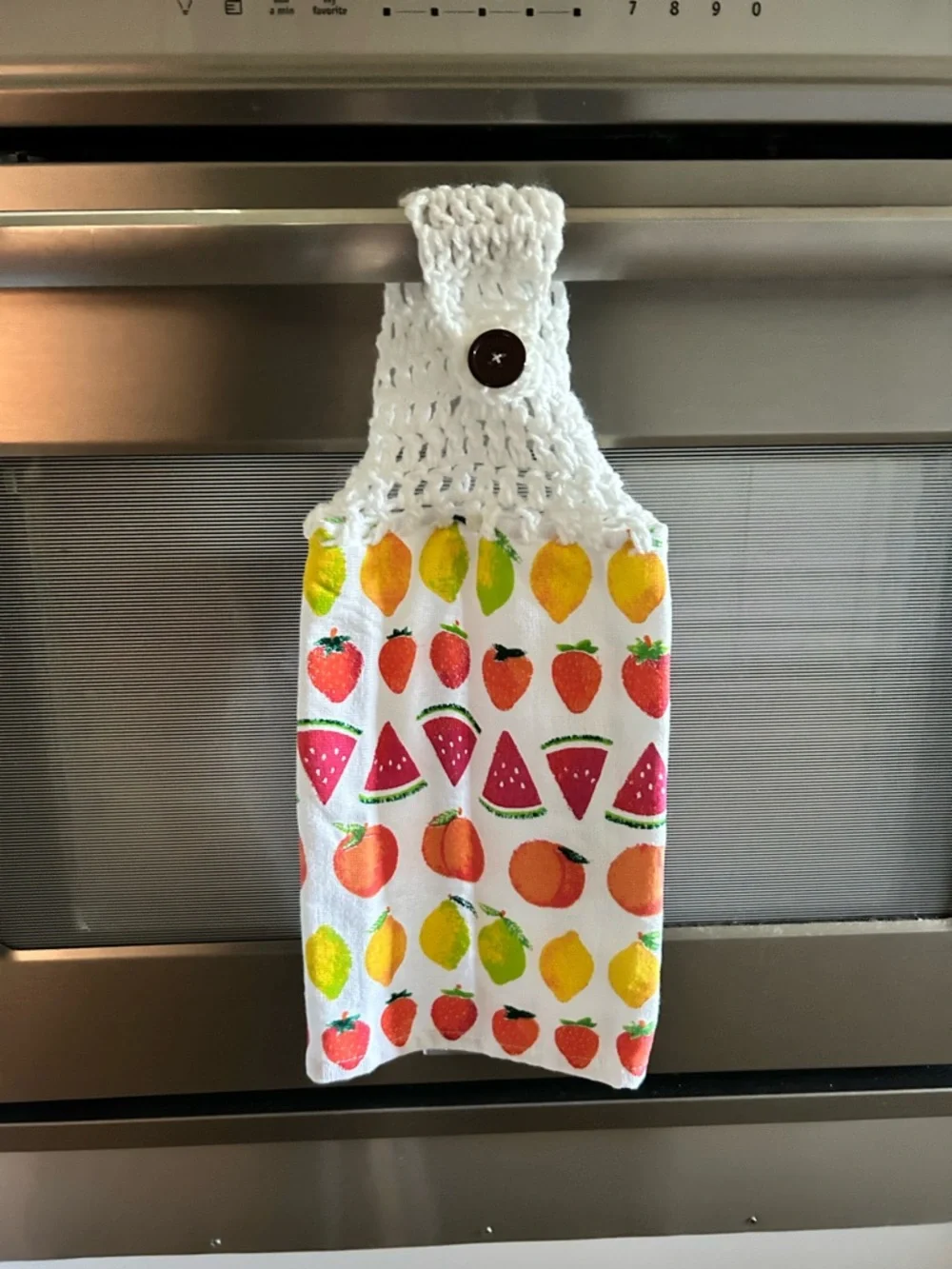 Hand Crafted Colorful Pink Watermelon Hanging Hand Towels Crochet Top